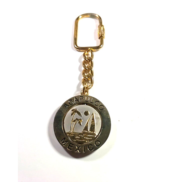 Acapulco Mexico Spinner Keychain Sailboat Palm Tree - Picture 3 of 7